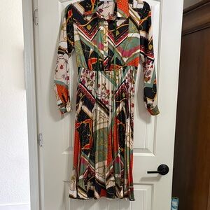 Chic Long Sleeve Geometric Dress